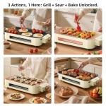 AORAN Indoor Grills Electric Smokeless – Versatile Smokeless Indoor Grill for Home Cooking, Featuring Indoor Grills Electric Smokeless, Skillet Griddle, and Kitchen Griddle White