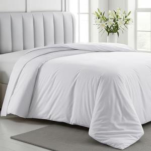 California Design Den Duvet Cover Queen Size/Full Size -Winner Good Housekeeping Best Bedding Awards 2025, 400 Thread Count Sateen, 100% Cotton Bedding Duvet Covers,Button Closure & Corner Ties -White