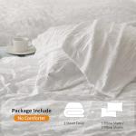 Cozyide White Duvet Cover Queen Size, 3 Pieces Bedding Duvet Covers, Soft Breathable Seersucker Duvet Cover Set with Zipper Closure and Corner Ties (1 Duvet Cover 90"x90" + 2 Pillow Shams 20"x26")