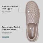 Skechers Women's Go Walk Joy Sneaker – 5GEN Cushioning, Air-Cooled GOGA Mat, Breathable Mesh Upper, Taupe, 6.5 Narrow