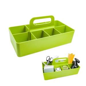 Plastic Portable Makeup Organizer with Handle - Green