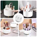 360° Rotating Makeup Brush Holder - White