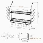 30-Inch Wall Mounted Pot Rack with Hooks