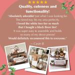 Felt Creative Home Goods Rustic Wood Two Tiered Tray Rectangle 2 Tier Serving Tray for Coffee Bar, Kitchen Counter, Dining Room Table, Cupcake Stand, Holiday and Farmhouse Decor (Rustic Brown)