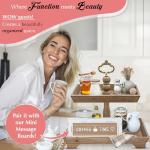 Felt Creative Home Goods Rustic Wood Two Tiered Tray Rectangle 2 Tier Serving Tray for Coffee Bar, Kitchen Counter, Dining Room Table, Cupcake Stand, Holiday and Farmhouse Decor (Rustic Brown)