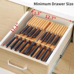 Utoplike In-drawer Knife Block Bamboo Kitchen Knife Drawer Organizer, Large handle Steak knife Holder without Knives, Fit for 16 knives and 1 Sharpening Steel (Not Included)