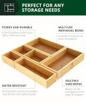 ROYAL CRAFT WOOD 5-Piece Bamboo Drawer Organizer Set – Multi-Use Storage Trays for Kitchen, Bathroom, Office, Makeup, Jewelry & More – Junk Drawer Tray, Utensil Holder, Storage Box & Bin Set (5 Boxes)
