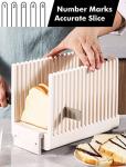 Bread Slicer for Homemade Bread Loaf Bagels, Bread Slicing Guide Easy to Clean Flodable and Campact Bread Cutter without BPA