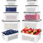 4-Pack Fridge Fruit Storage Containers with Colander