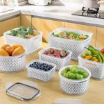 4-Pack Fridge Fruit Storage Containers with Colander