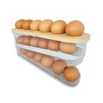 Clear Plastic 18-Egg Refrigerator Organizer with Lid
