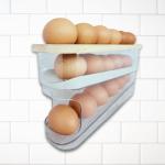 Clear Plastic 18-Egg Refrigerator Organizer with Lid