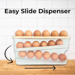 Clear Plastic 18-Egg Refrigerator Organizer with Lid