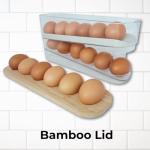 Clear Plastic 18-Egg Refrigerator Organizer with Lid