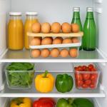 Clear Plastic 18-Egg Refrigerator Organizer with Lid