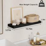 Black Rustic Floating Wall Shelves - Set of 4