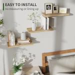 Set of 3 Rustic Black Floating Wall Shelves
