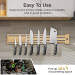 Extendable Magnetic Knife Holder for Wall, Magnetic Knife Storage Strip Wooden 16-32 Inch, Use as Knife Bar, Knife Rack, Kitchen Organizers Accessories, Wall Mount, Housewarming, Party, Gift Box