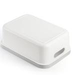 Set of 6 White Plastic Storage Bins with Handles