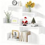 SRIWATANA Wash White Floating Shelf Set of 5
