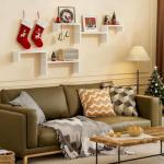 SRIWATANA Wash White Floating Shelf Set of 5