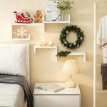 SRIWATANA Wash White Floating Shelf Set of 5