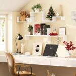 SRIWATANA Wash White Floating Shelf Set of 5