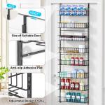 ElegantArray 8-Tier Pantry Door Oragnizer, Over The Door Pantry Organizer Rack and Storage, Hanging Spice Rack Shelves Door, Home Office Laundry Room Bathroom & Kitchen Organization Essentials Metal