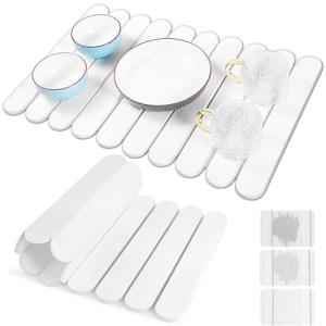 Large Stone Dish Drying Mats for Kitchen Counter, 24" x 16", Quick Dry Collapsible Dish Drying Mat with Anti-Slip Pad, Absorbent Diatomaceous Earth Mats for Dishes Bottles Cups, Match Any Countertop