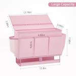 Bedside Organizer Caddy with 11 Pockets & Power Strip