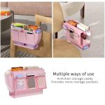 Bedside Organizer Caddy with 11 Pockets & Power Strip