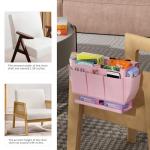 Bedside Organizer Caddy with 11 Pockets & Power Strip