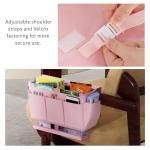 Bedside Organizer Caddy with 11 Pockets & Power Strip