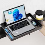 Black Clip-On Bedside Shelf with Cup Holder