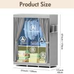 Portable Closet Organizer with Shelves and Hanging Rods