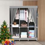 Portable Closet Organizer with Shelves and Hanging Rods