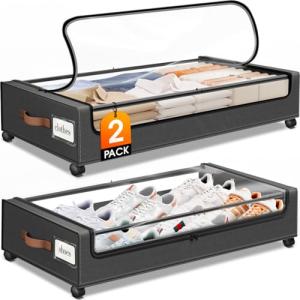 Under Bed Storage Containers with Wheels - 2 Pack