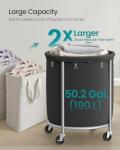 Rolling Laundry Basket with Wheels, 45 Gallons