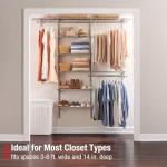 Rubbermaid Adjustable Closet Organization System - Titanium Finish
