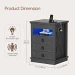 Farmhouse Nightstand with Gun Drawer and LED Lights