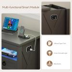 Farmhouse Nightstand with Gun Drawer and LED Lights