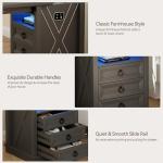 Farmhouse Nightstand with Gun Drawer and LED Lights