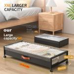 Rolling Under Bed Storage Bins with Clear Lids