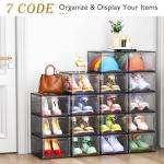Sturdy Stackable Clear Shoe Storage Organizer 6 Pack