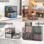 Sturdy Stackable Clear Shoe Storage Organizer 6 Pack