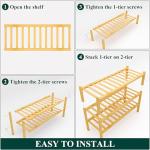 3-Tier Bamboo Shoe Rack for Home Organization