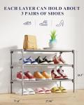 Kitsure Grey Stackable Shoe Rack Organizer