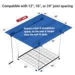 FLEXIMOUNTS GL1 Overhead Garage Lifting Storage Rack, 4x4 Ft Heavy-Duty Metal Garage Ceiling Rack, Adjustable Organization System, 300lbs Weight, Black