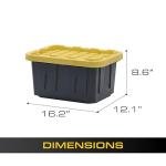 BLACK & YELLOW®, 5-Gallon Heavy Duty Tough Storage Container & Snap-Tight Lid, (8.6" H x 12.3" W x 16.4" D), Weather-Resistant Design and Stackable Organization Tote [6 Pack]
