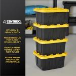 BLACK & YELLOW®, 5-Gallon Heavy Duty Tough Storage Container & Snap-Tight Lid, (8.6" H x 12.3" W x 16.4" D), Weather-Resistant Design and Stackable Organization Tote [6 Pack]